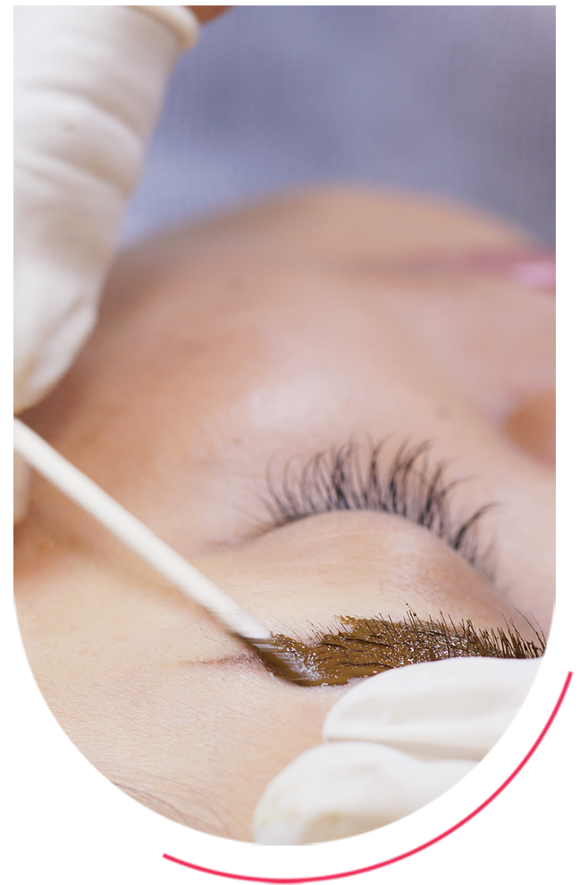 Client receiving skin treatment